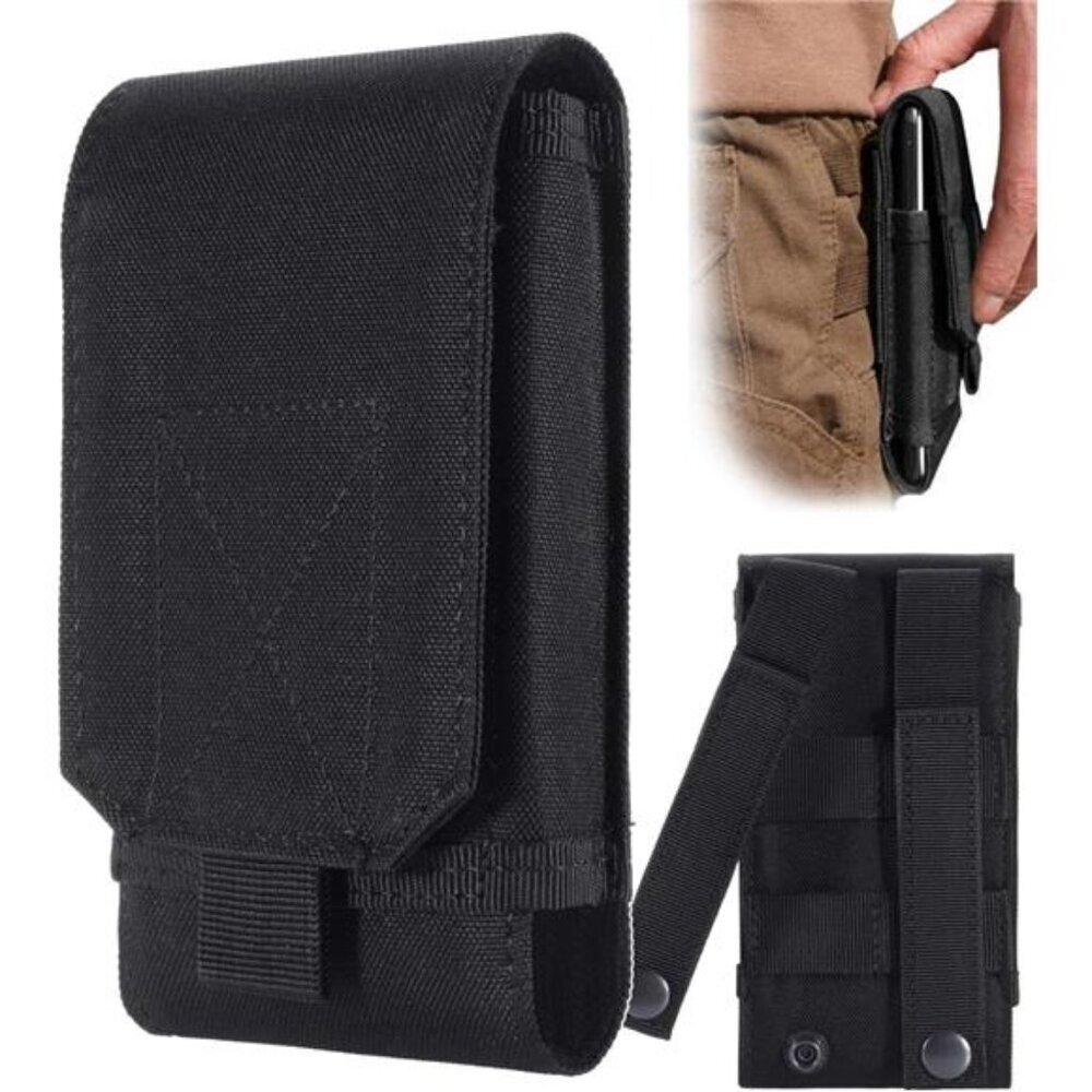 Black Army Camo Molle Bag for Mobile Phone Belt Pouch Holster Cover Case